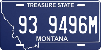 MT license plate 939496M