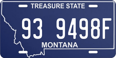MT license plate 939498F