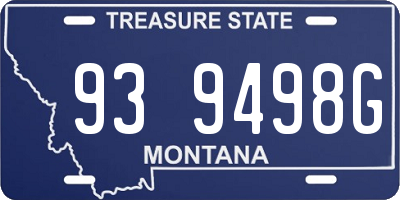 MT license plate 939498G