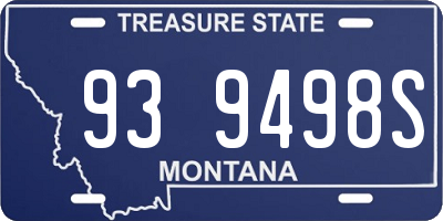 MT license plate 939498S