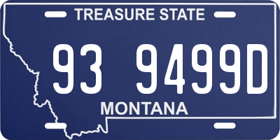 MT license plate 939499D