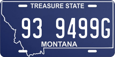 MT license plate 939499G