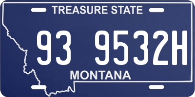 MT license plate 939532H