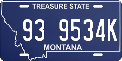 MT license plate 939534K