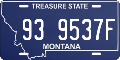 MT license plate 939537F