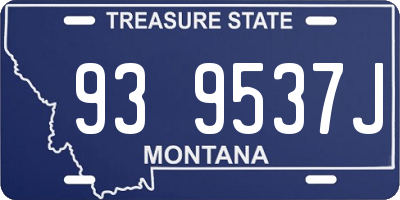 MT license plate 939537J