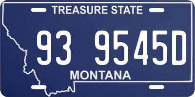 MT license plate 939545D