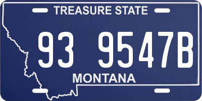 MT license plate 939547B