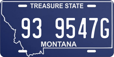 MT license plate 939547G