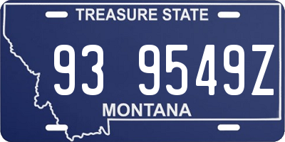 MT license plate 939549Z