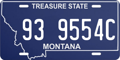 MT license plate 939554C