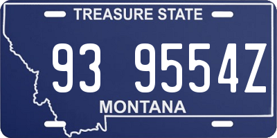 MT license plate 939554Z