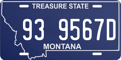 MT license plate 939567D