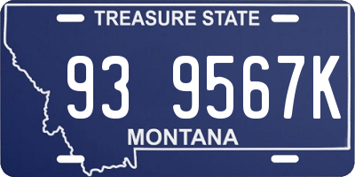 MT license plate 939567K