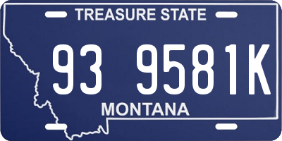 MT license plate 939581K