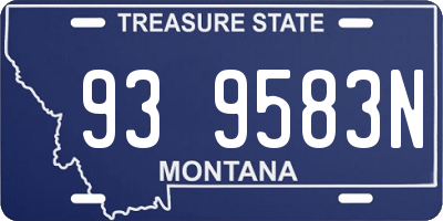 MT license plate 939583N
