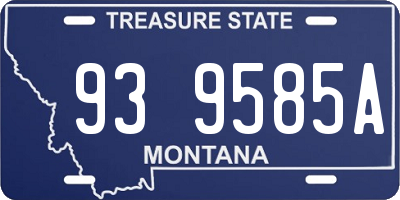 MT license plate 939585A