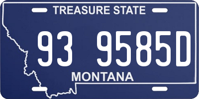 MT license plate 939585D