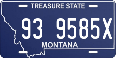 MT license plate 939585X