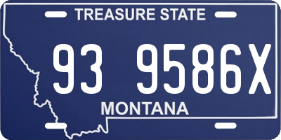 MT license plate 939586X
