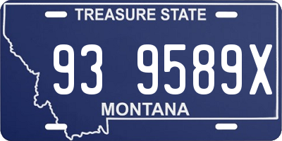 MT license plate 939589X
