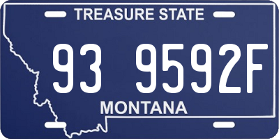 MT license plate 939592F