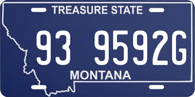 MT license plate 939592G