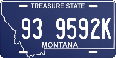 MT license plate 939592K