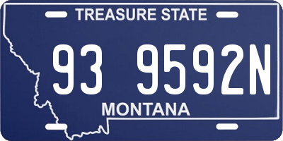 MT license plate 939592N