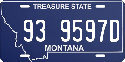 MT license plate 939597D