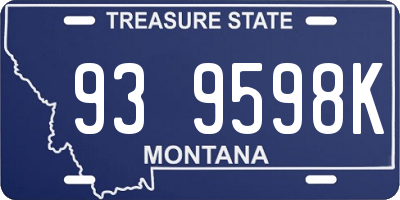 MT license plate 939598K