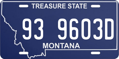 MT license plate 939603D