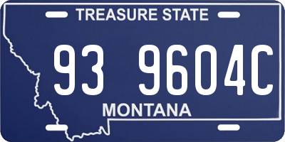MT license plate 939604C