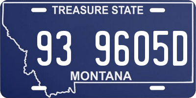 MT license plate 939605D