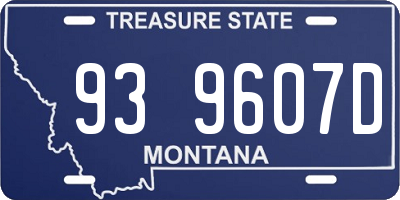 MT license plate 939607D