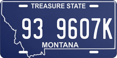 MT license plate 939607K