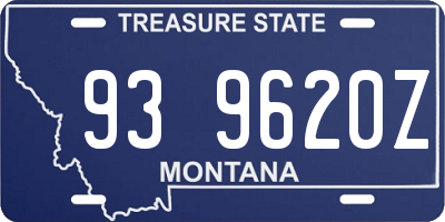 MT license plate 939620Z