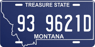 MT license plate 939621D