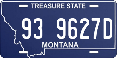 MT license plate 939627D