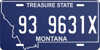 MT license plate 939631X