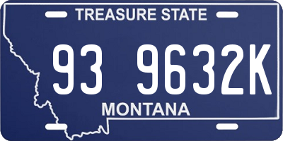 MT license plate 939632K