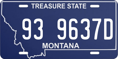 MT license plate 939637D