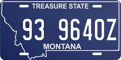MT license plate 939640Z