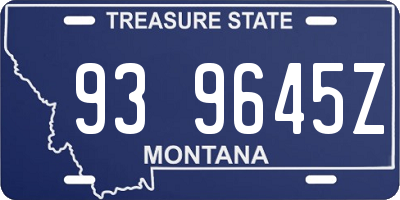 MT license plate 939645Z