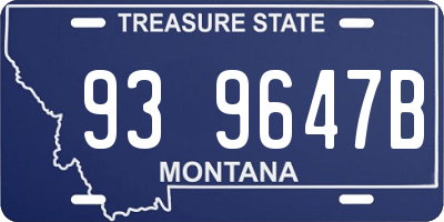 MT license plate 939647B