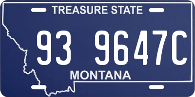 MT license plate 939647C
