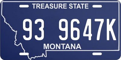 MT license plate 939647K