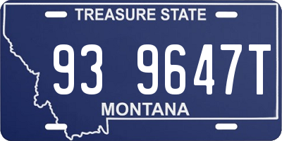 MT license plate 939647T