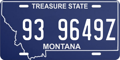 MT license plate 939649Z