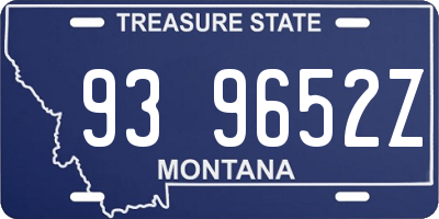 MT license plate 939652Z